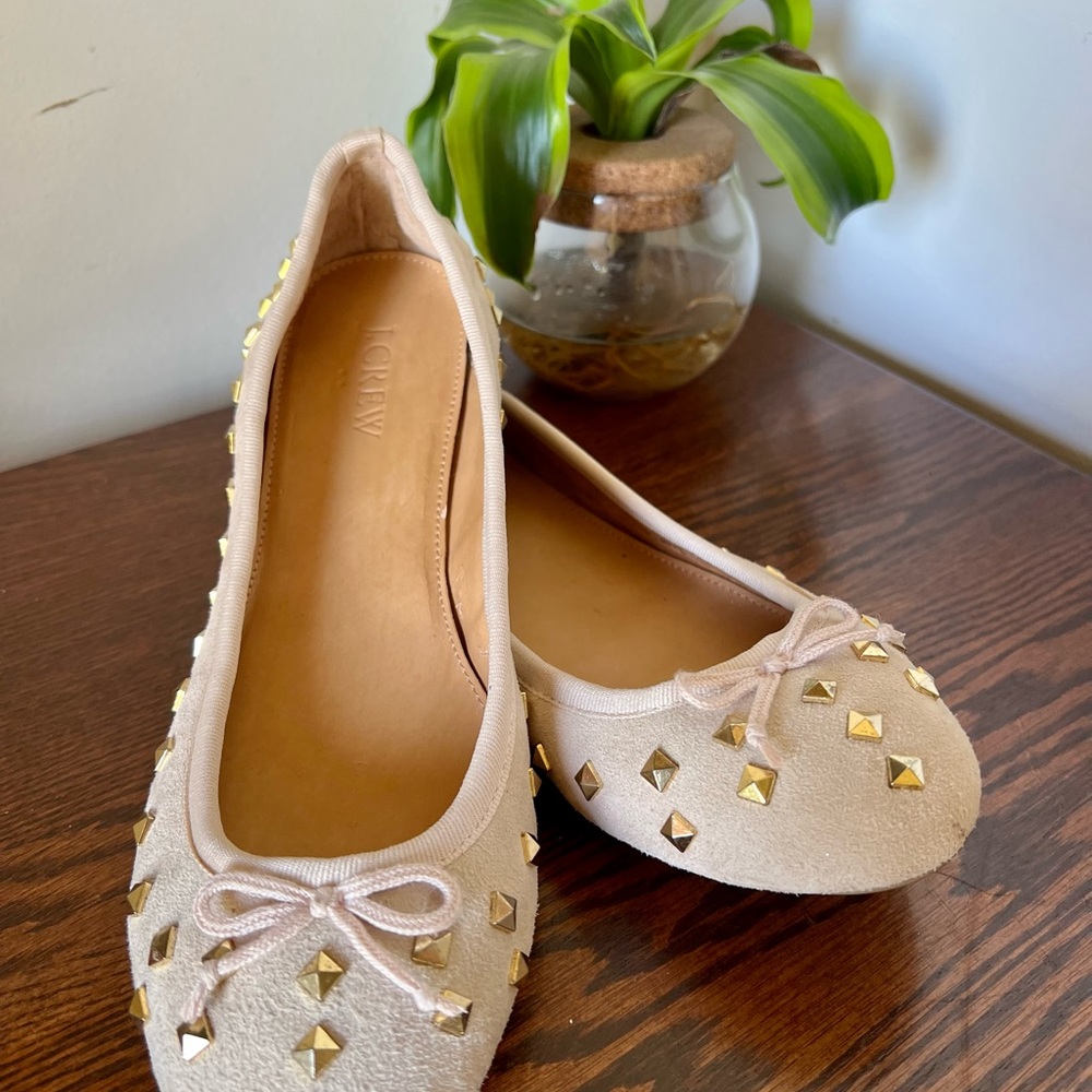 J. CREW CREAM BALLET FLATS with GOLD ACCENTS - Picture 12 of 12